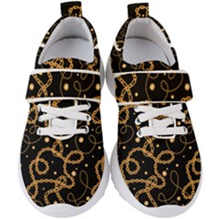 Golden Chain Print Kids  Velcro Strap Shoes