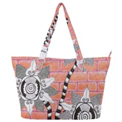 Brick Wall Flower Pot Full Print Shoulder Bag by okhismakingart