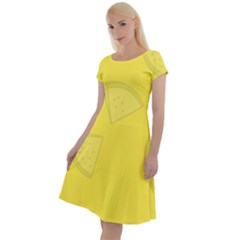 Yellow Pineapple Background Classic Short Sleeve Dress