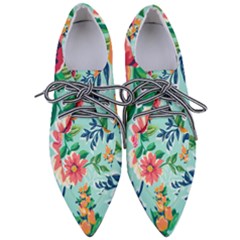 Multi Colour Floral Print Women s Pointed Oxford Shoes by designsbymallika