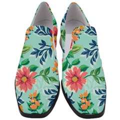 Multi Colour Floral Print Women Slip On Heel Loafers by designsbymallika