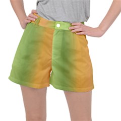 Green Orange Shades Ripstop Shorts by designsbymallika