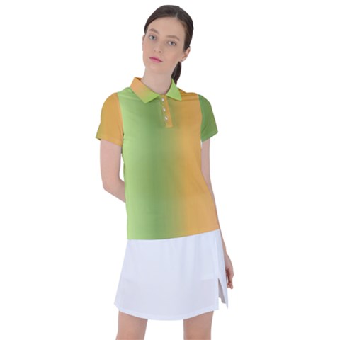 Green Orange Shades Women s Polo Tee by designsbymallika