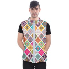 Ethnic Mandala Pattern Men s Puffer Vest by designsbymallika