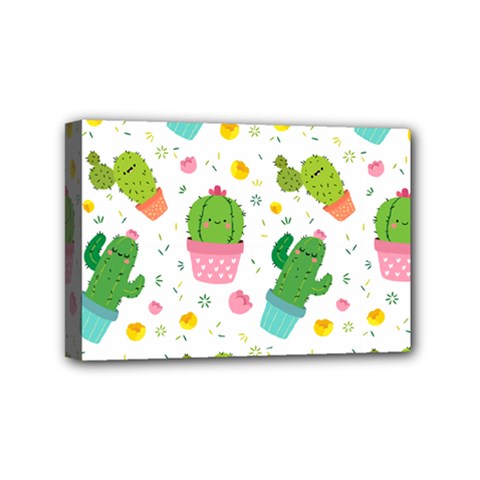 Cactus Pattern Mini Canvas 6  X 4  (stretched) by designsbymallika