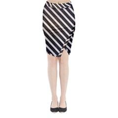 Silver Stripes Pattern Midi Wrap Pencil Skirt by designsbymallika