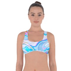 Blue Marble Print Got No Strings Sports Bra by designsbymallika