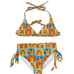 Cute Tiger Pattern Kids  Classic Bikini Set by designsbymallika