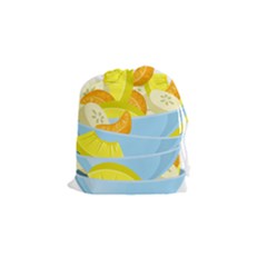 Salad Fruit Mixed Bowl Stacked Drawstring Pouch (small) by HermanTelo