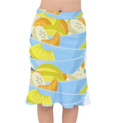 Salad Fruit Mixed Bowl Stacked Short Mermaid Skirt by HermanTelo
