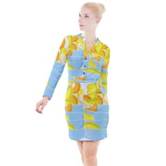 Salad Fruit Mixed Bowl Stacked Button Long Sleeve Dress by HermanTelo