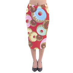 Donut  Velvet Midi Pencil Skirt by designsbymallika