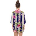 STRIPES FLORAL PRINT Half Sleeve Chiffon Kimono View2