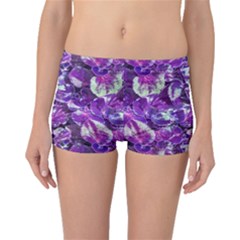 Botanical Violet Print Pattern 2 Boyleg Bikini Bottoms by dflcprintsclothing