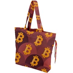 Cryptocurrency Bitcoin Digital Drawstring Tote Bag by HermanTelo