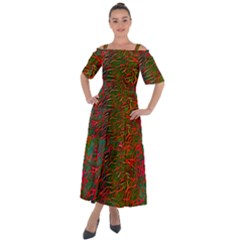 Background Pattern Texture Shoulder Straps Boho Maxi Dress 
