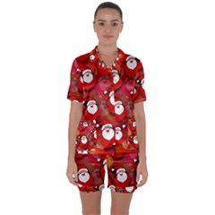 Santa Clause Satin Short Sleeve Pyjamas Set by HermanTelo