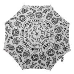 Christmas Seamless Pattern Doodle Style Hook Handle Umbrellas (large) by Vaneshart