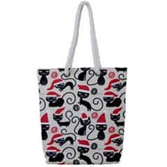 Cute Christmas Seamless Pattern Vector Full Print Rope Handle Tote (small) by Vaneshart