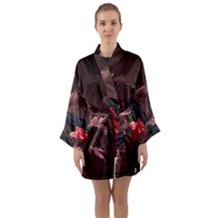 Wonderful Crow Long Sleeve Satin Kimono by FantasyWorld7