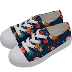 Funny Christmas Pattern Kids  Low Top Canvas Sneakers by Vaneshart