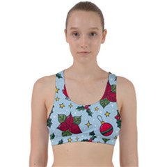 Colorful Funny Christmas Pattern Back Weave Sports Bra by Vaneshart