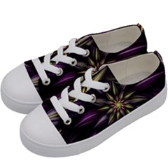 Fractal Flower Floral Abstract Kids  Low Top Canvas Sneakers by HermanTelo