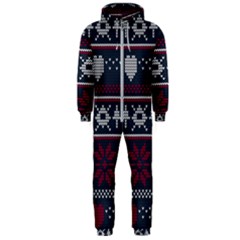 Beautiful Knitted Christmas Pattern Hooded Jumpsuit (men) 