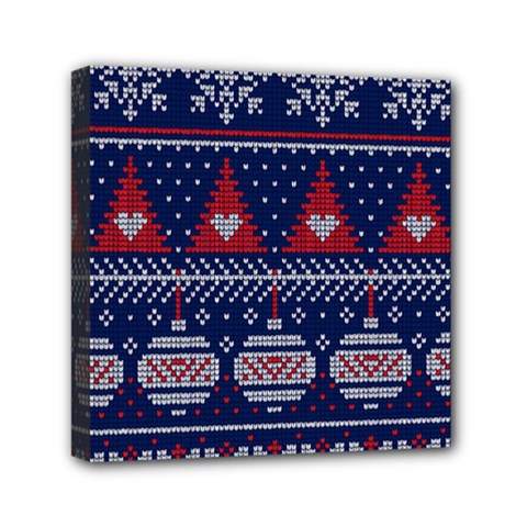 Beautiful Knitted Christmas Pattern Mini Canvas 6  X 6  (stretched) by Vaneshart