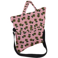 Daisy Pink Fold Over Handle Tote Bag by snowwhitegirl