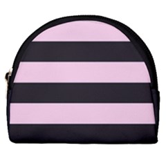 Black And Light Pastel Pink Large Stripes Goth Mime French Style Horseshoe Style Canvas Pouch by genx