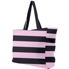 Black And Light Pastel Pink Large Stripes Goth Mime French Style Simple Shoulder Bag by genx