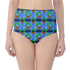 Christmas Wreath Classic High-waist Bikini Bottoms by bloomingvinedesign