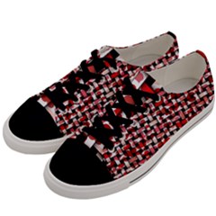 Background Red Summary Men s Low Top Canvas Sneakers by HermanTelo