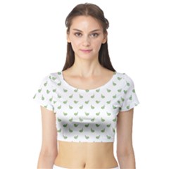 Iguana Sketchy Cartoon Style Drawing Pattern 2 Short Sleeve Crop Top by dflcprintsclothing