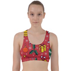 Colorful Funny Christmas Pattern Back Weave Sports Bra by Vaneshart