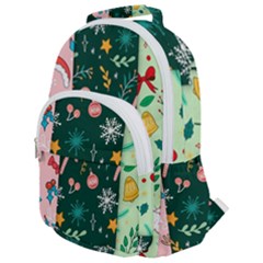 Hand Drawn Christmas Pattern Collection Rounded Multi Pocket Backpack by Vaneshart