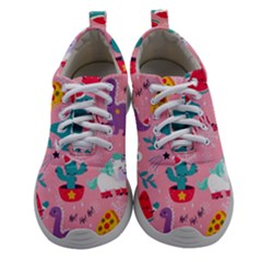 Colorful Funny Christmas Pattern Ho Ho Ho Women Athletic Shoes by Vaneshart