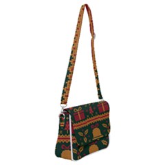 Knitted Christmas Pattern Shoulder Bag With Back Zipper