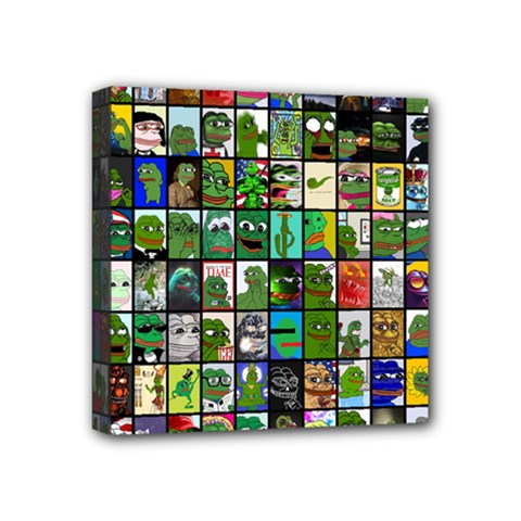 Pepe The Frog Memes Of 2019 Picture Patchwork Pattern Mini Canvas 4  X 4  (stretched) by snek