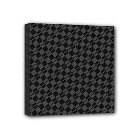 Damiers Abstrait Gris/noir Mini Canvas 4  X 4  (stretched) by kcreatif