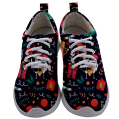 Colorful Funny Christmas Pattern Cute Cartoon Mens Athletic Shoes by Vaneshart