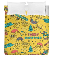 Colorful Funny Christmas Pattern Cool Ho Ho Ho Lol Duvet Cover Double Side (queen Size) by Vaneshart