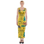 Colorful Funny Christmas Pattern Cool Ho Ho Ho Lol Fitted Maxi Dress