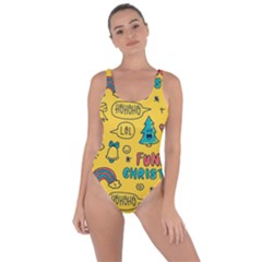 Colorful Funny Christmas Pattern Cool Ho Ho Ho Lol Bring Sexy Back Swimsuit by Vaneshart