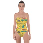 Colorful Funny Christmas Pattern Cool Ho Ho Ho Lol Tie Back One Piece Swimsuit