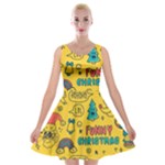 Colorful Funny Christmas Pattern Cool Ho Ho Ho Lol Velvet Skater Dress