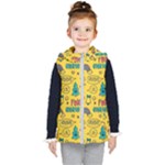 Colorful Funny Christmas Pattern Cool Ho Ho Ho Lol Kids  Hooded Puffer Vest