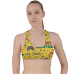 Colorful Funny Christmas Pattern Cool Ho Ho Ho Lol Criss Cross Racerback Sports Bra