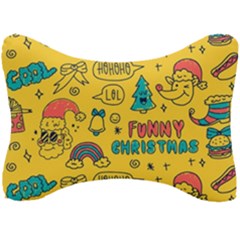 Colorful Funny Christmas Pattern Cool Ho Ho Ho Lol Seat Head Rest Cushion by Vaneshart